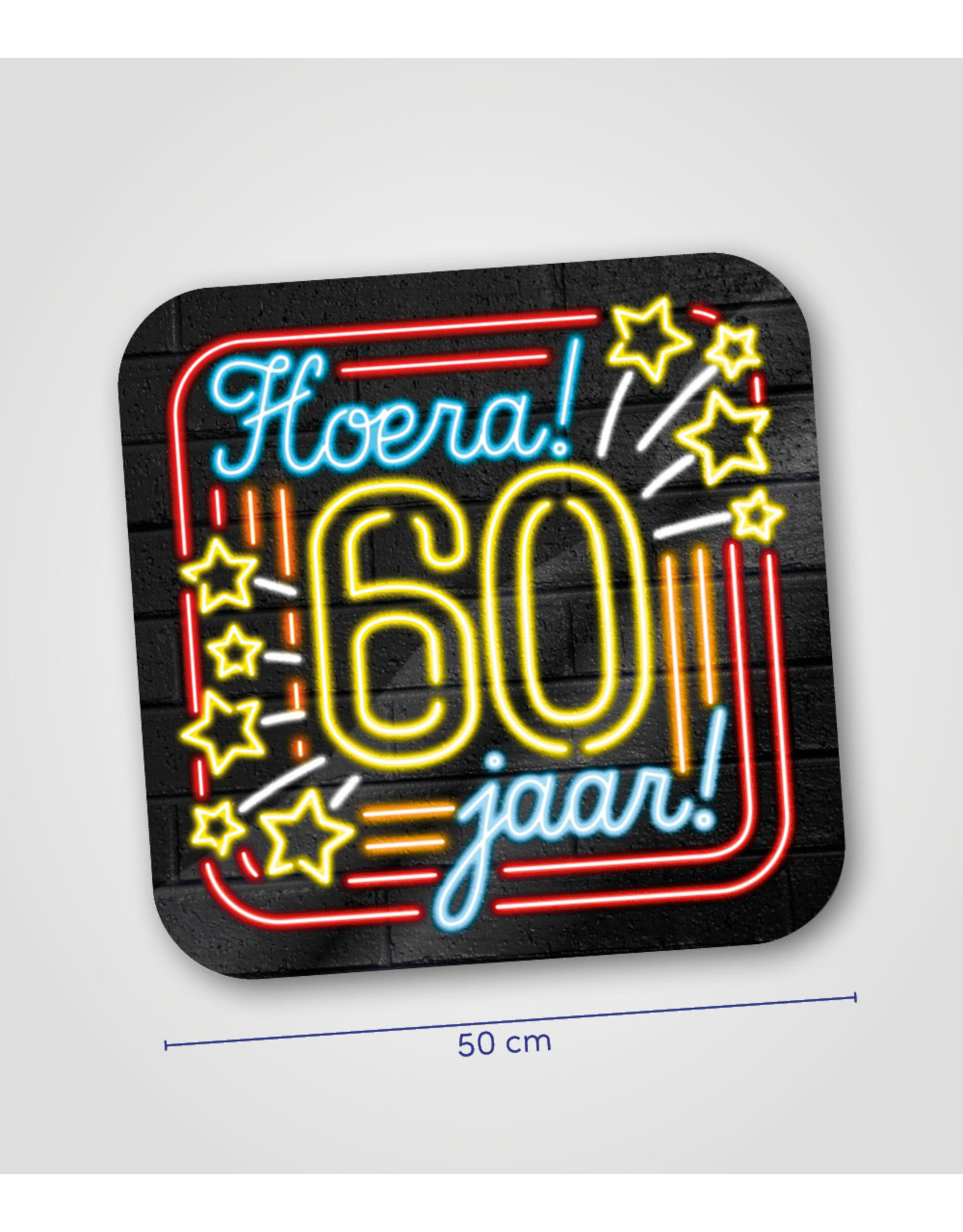 Huldeschild Neon - 60 jaar