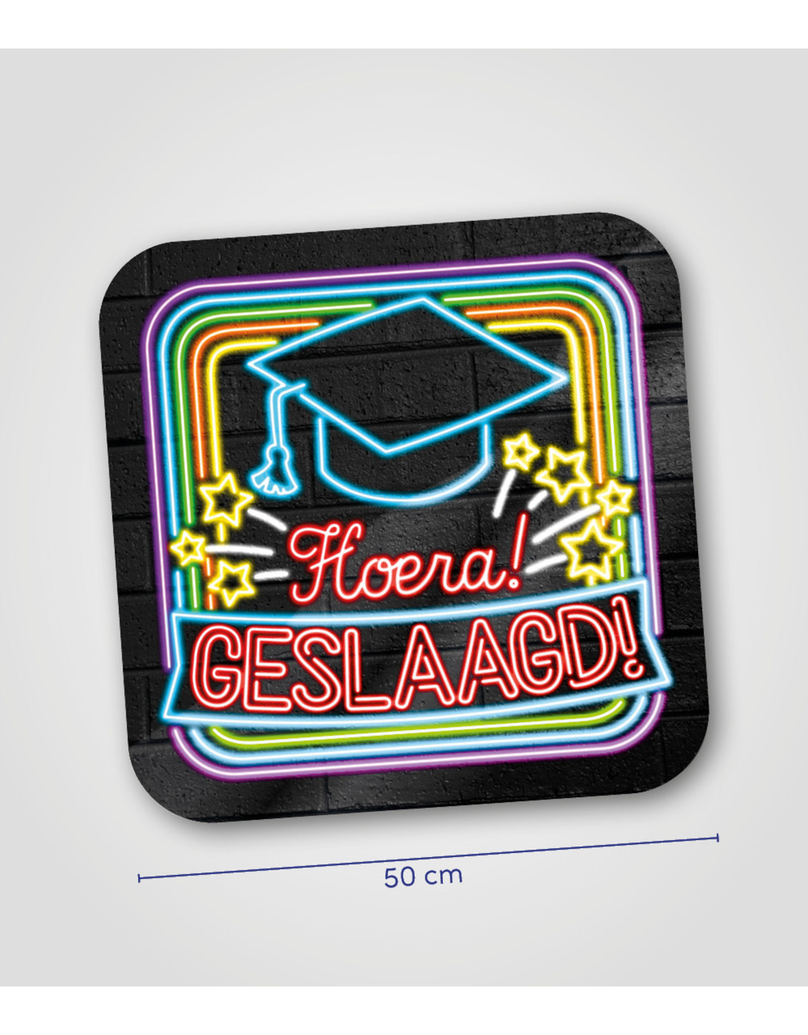 Huldeschild Neon - Geslaagd