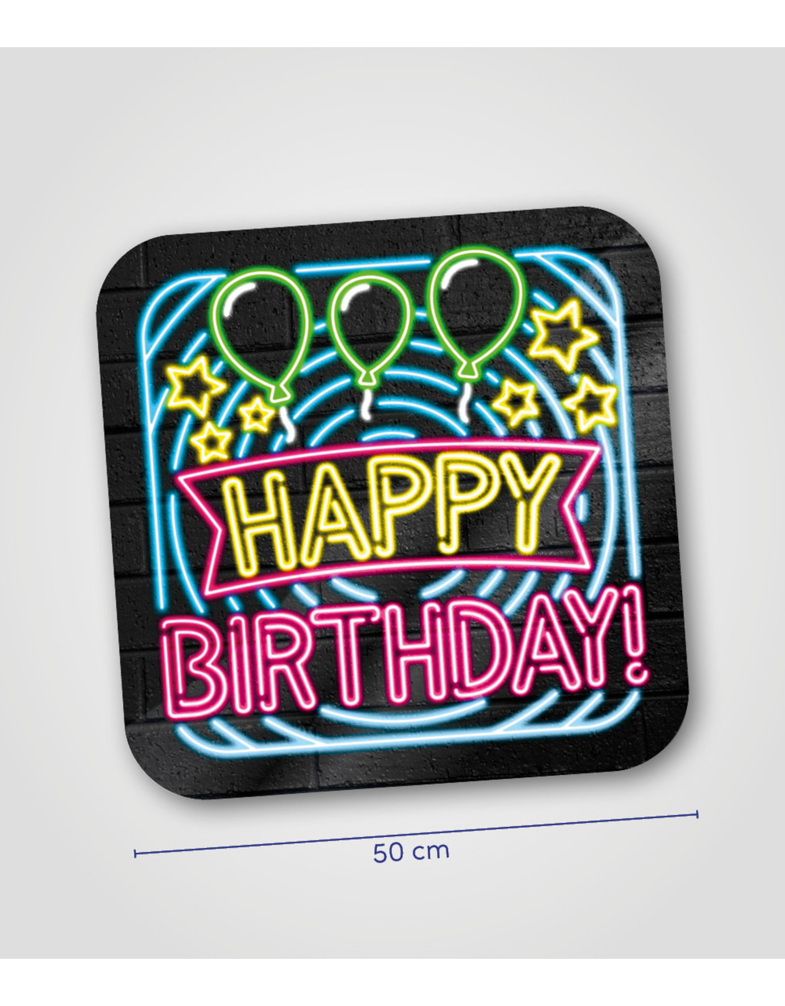 Huldeschild Neon - Happy Birthday