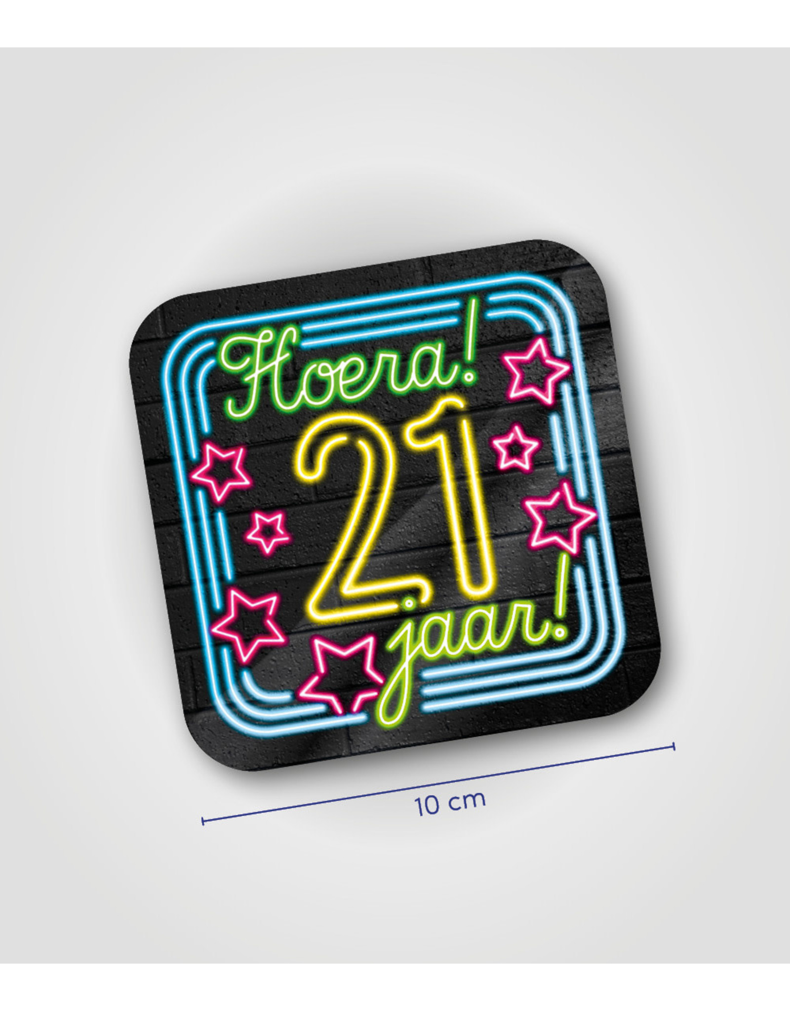 Onderzetter Neon - 21 jaar