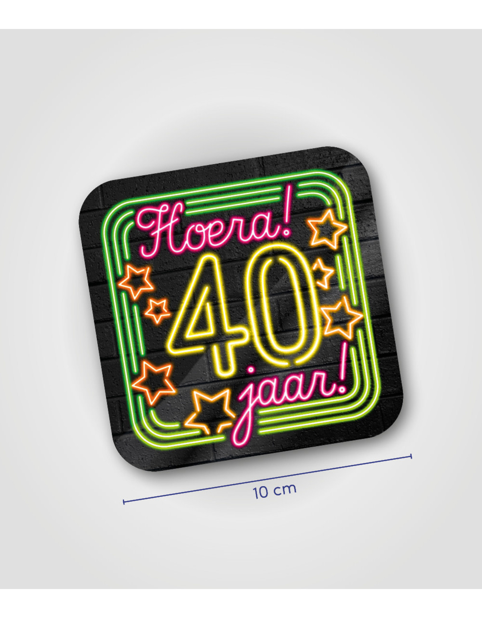 Onderzetter Neon - 40 jaar