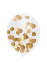 Haza Confetti Ballonnen Goud (30 cm, 5 stuks)