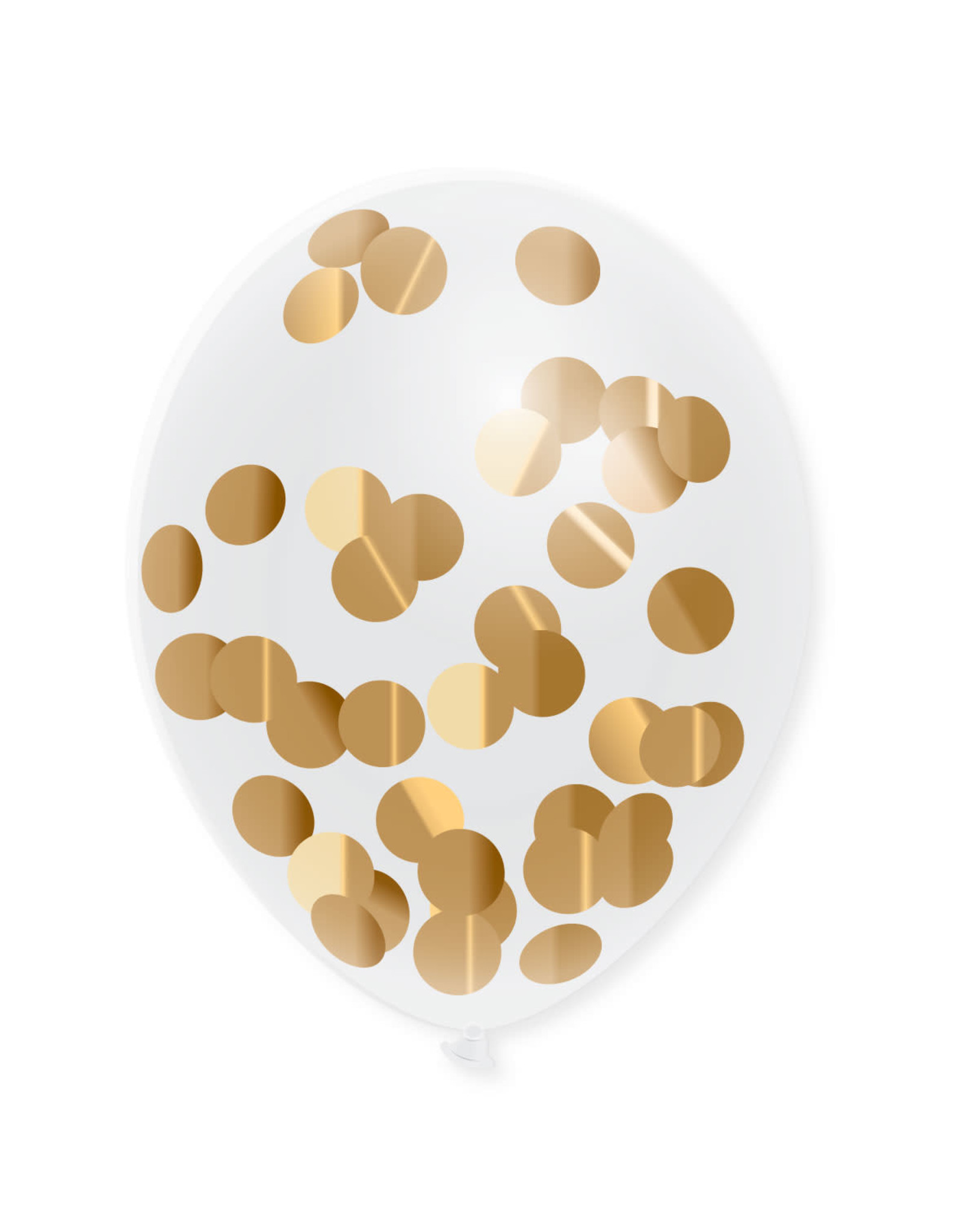 Haza Confetti Ballonnen Goud (30 cm, 5 stuks)