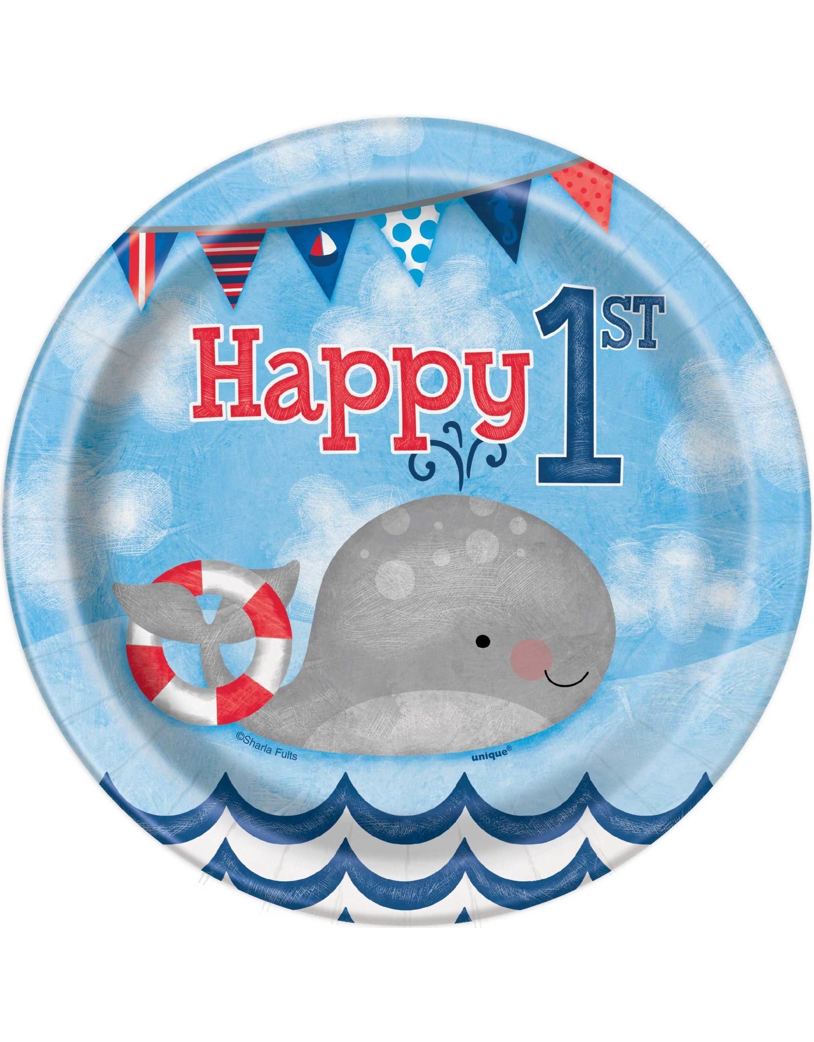 Bordjes Maritiem 1ste Verjaardag (18 cm, 8 stuks)