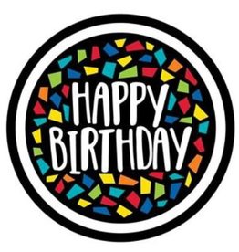 Kleurrijke Mosaïc Bordjes Happy Birthday (23 cm, 8 stuks)