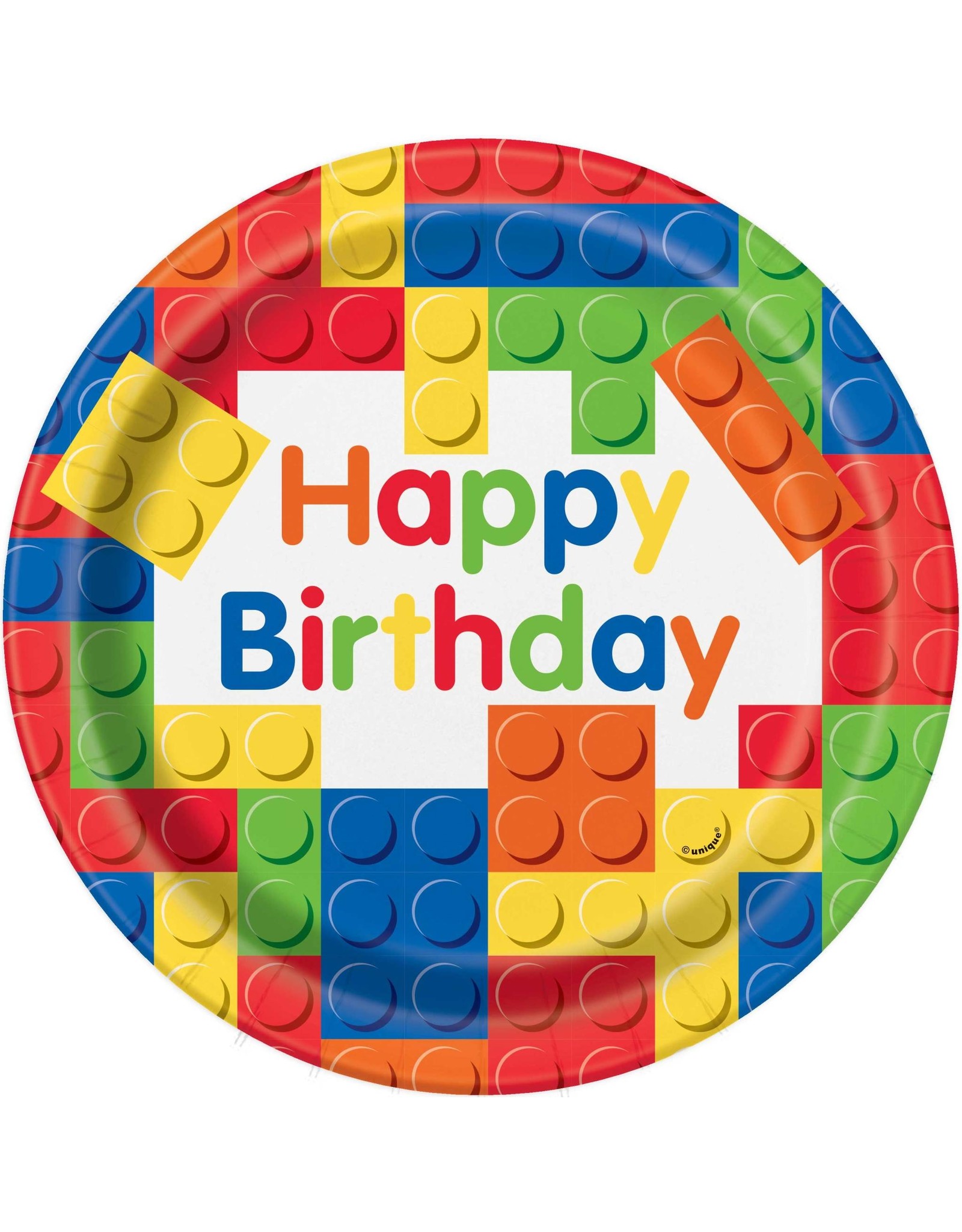 Bordjes Building Blocks Happy Birthday (23 cm, 8 stuks)