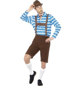 Bavarian Kostuum Blauw/Bruin voor Heren