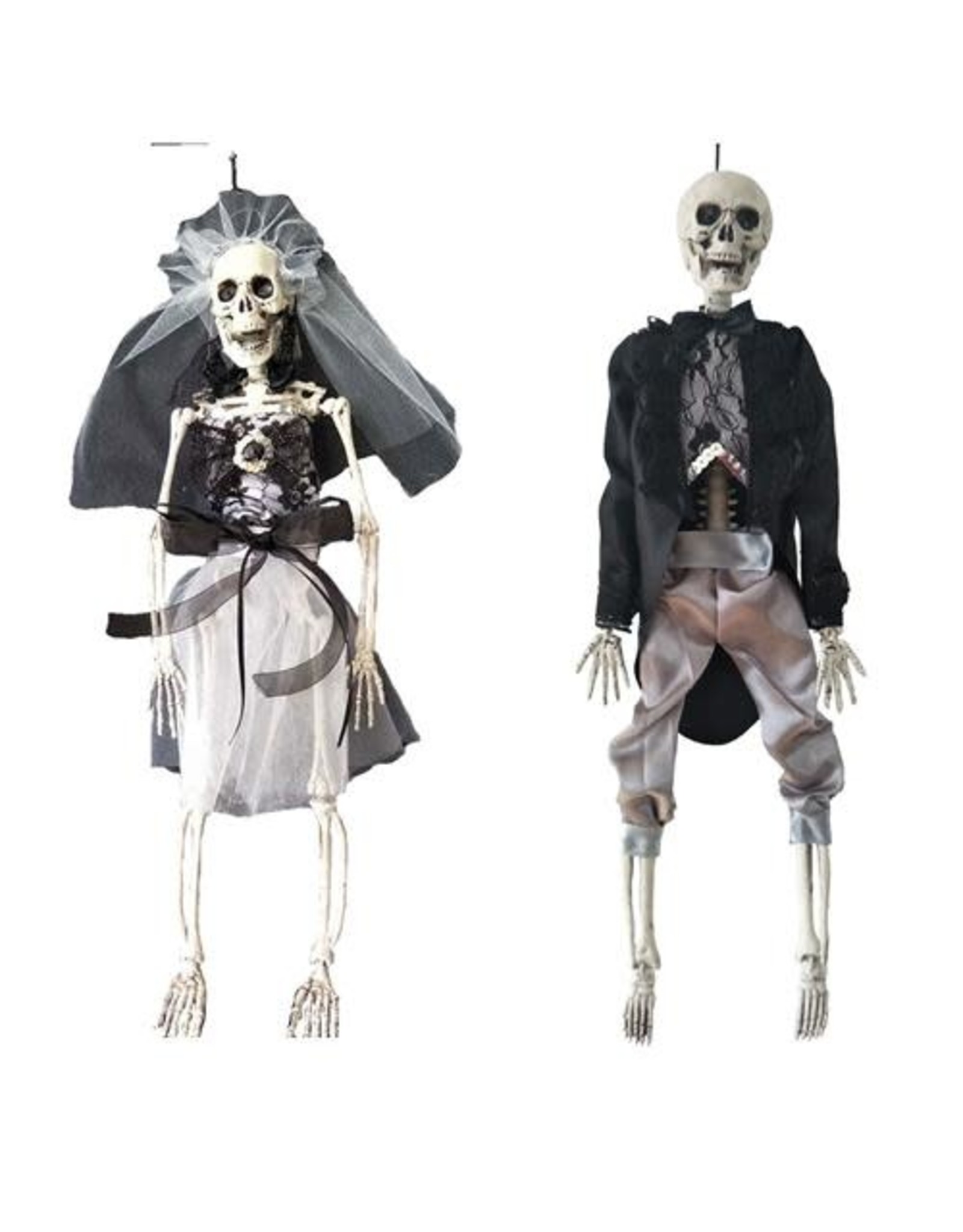 Hangdecoratie Halloween Deluxe Skelet Bruid en Bruidegom Assorti ( 5,5 x 9 x 42 cm)