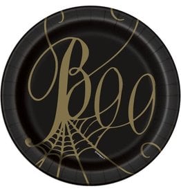 Bordjes Spinnenweb Boo Zwart/Goud (18 cm, 8 stuks)