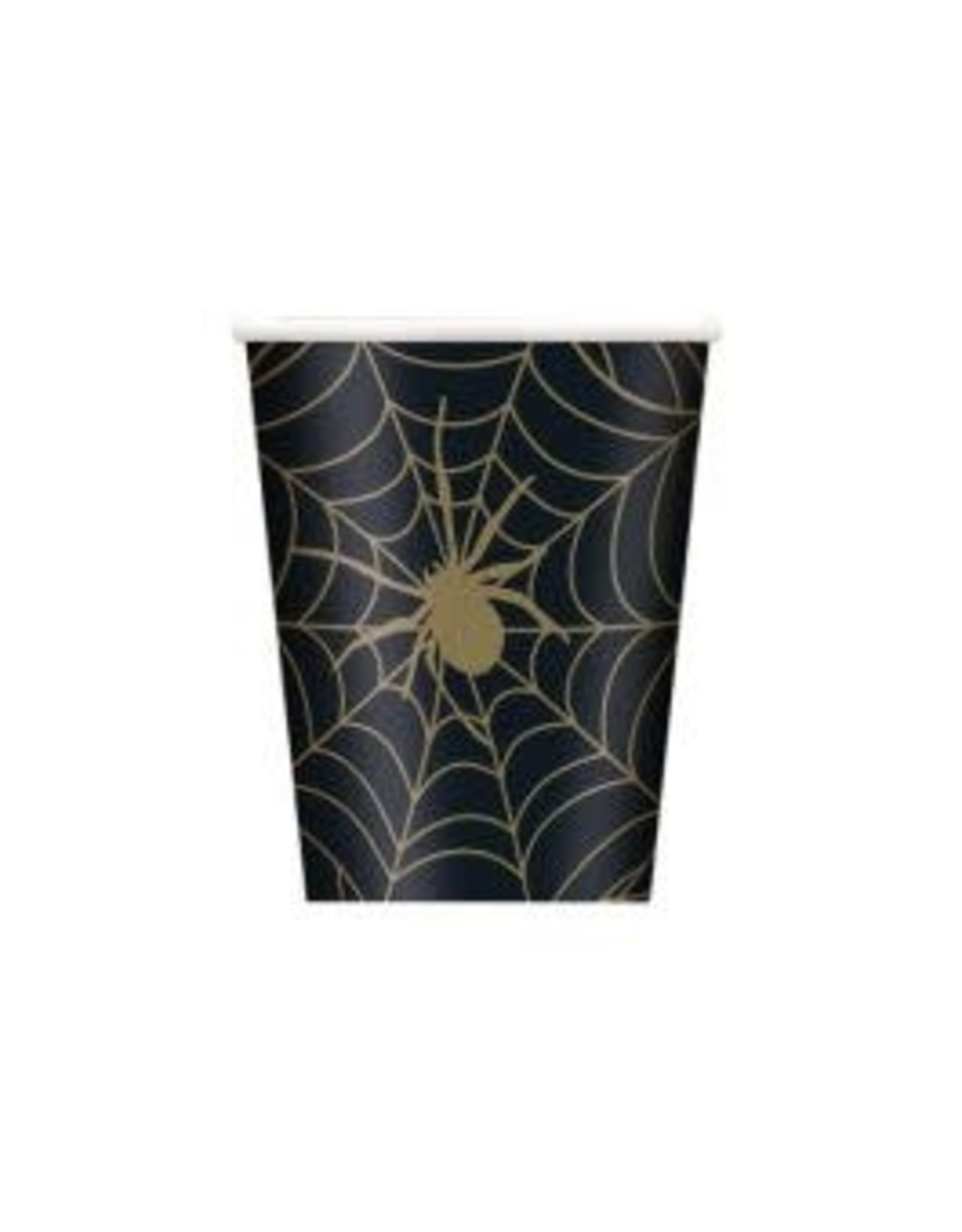 Bekertjes Spinnenweb Zwart/Goud (25 cl, 8 stuks)