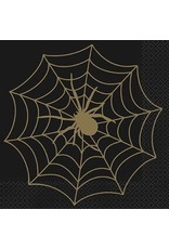 Servetten Spinnenweb Zwart/Goud (16 stuks)