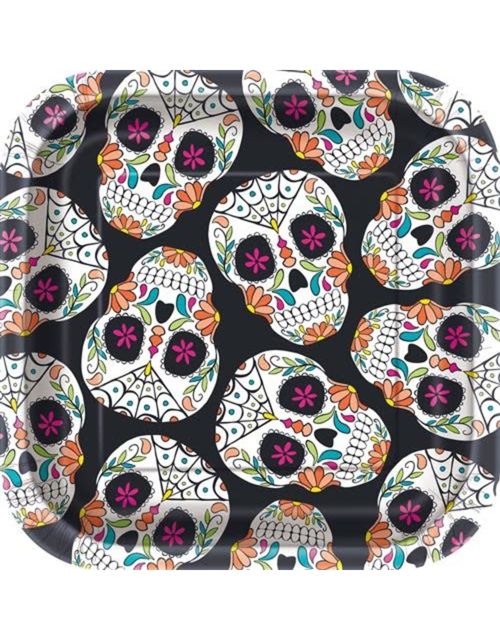 Bordjes Skull Day of the Dead (18 cm, 10 stuks)