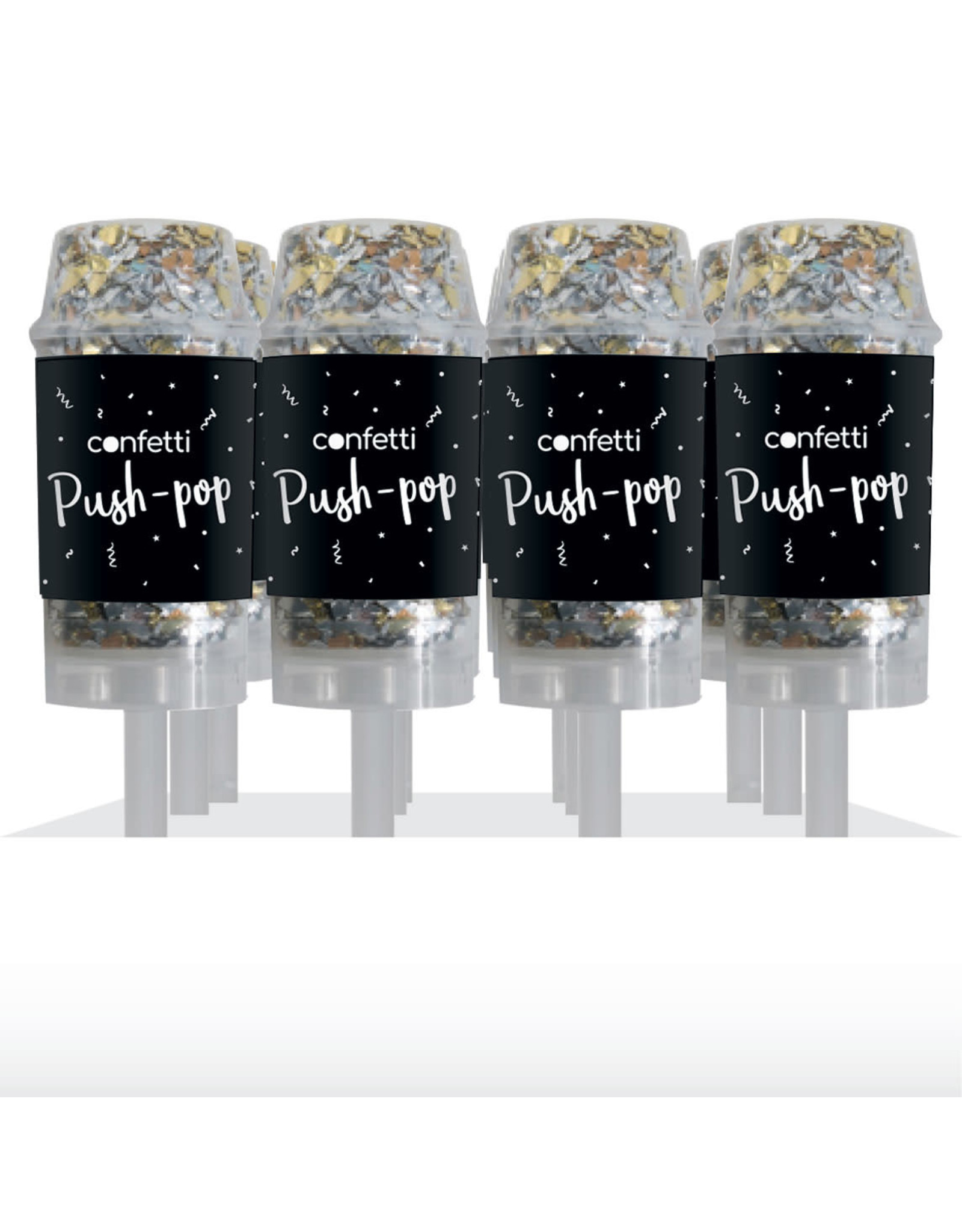 Confetti Push-Popper Metallic Goud/Wit