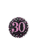 Folieballon Sparkling Pink 30 jaar (45 cm)