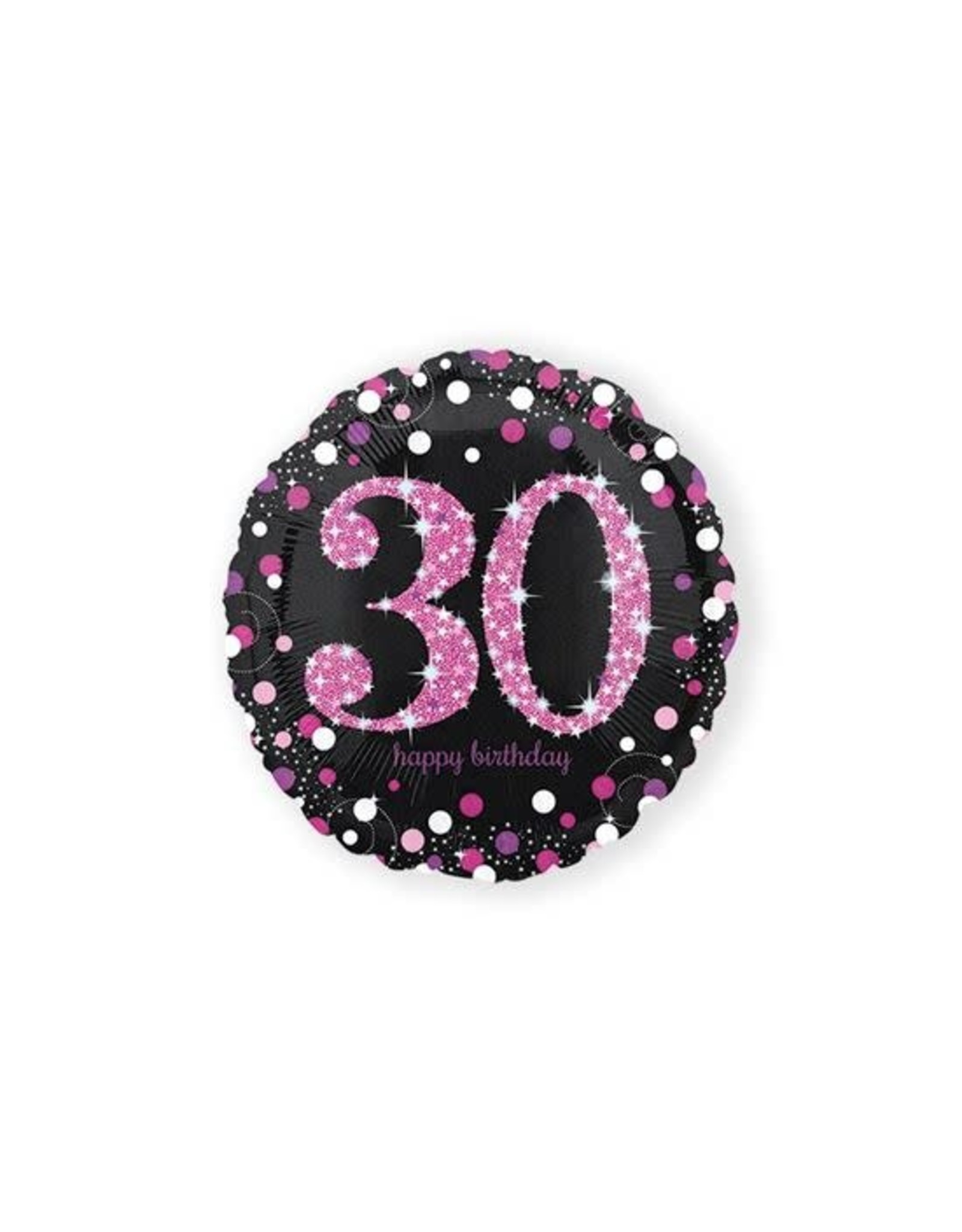 Folieballon Sparkling Pink 30 jaar (45 cm)