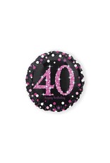 Folieballon Sparkling Pink 40 jaar (45 cm)