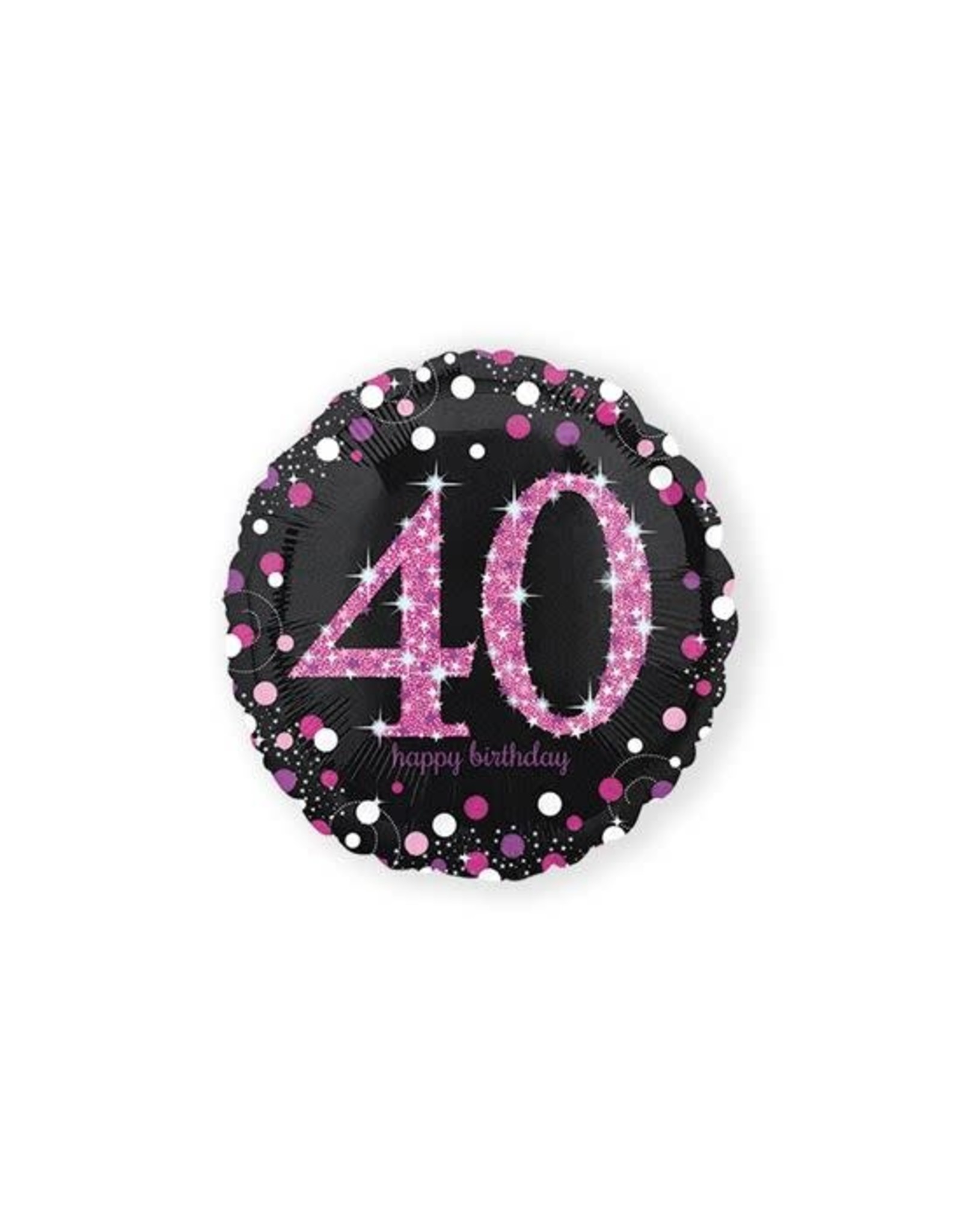 Folieballon Sparkling Pink 40 jaar (45 cm)