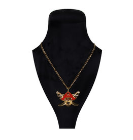 Piratenketting met Doodskop , Goud-Rood