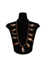 Indianenketting Parels met Veren, Bruin