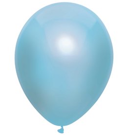 Ballonnen Uni Metallic Licht Blauw (30 cm, 10 stuks)