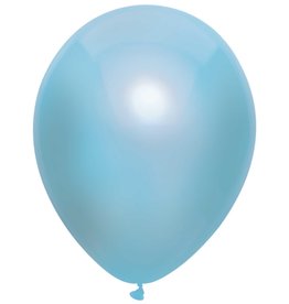 Ballonnen Uni Metallic Licht Blauw (30 cm, 10 stuks)