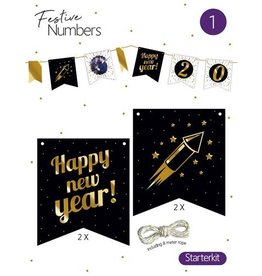 Festive Numbers Starter Kit - Happy New Year (4 stuks + lijn)