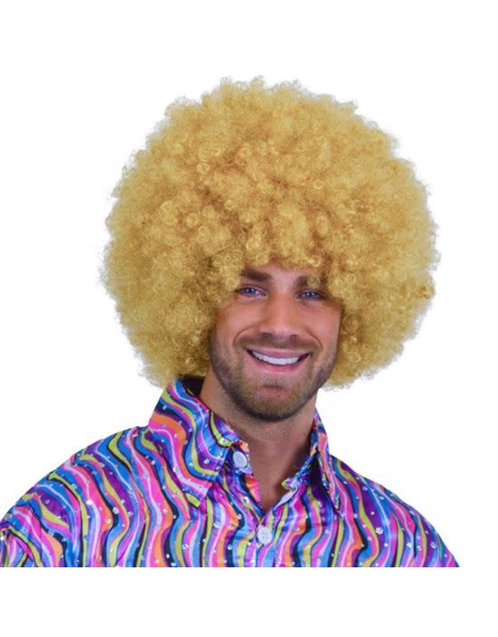 Super Afro Pruik Blond