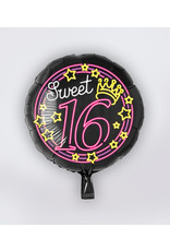 Neon Folie Ballon - Sweet 16