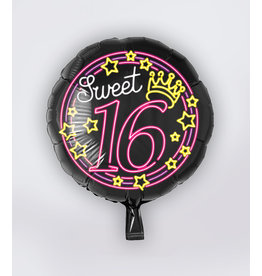 Neon Folie Ballon - Sweet 16