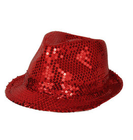 Hoed Funk Sequin Rood