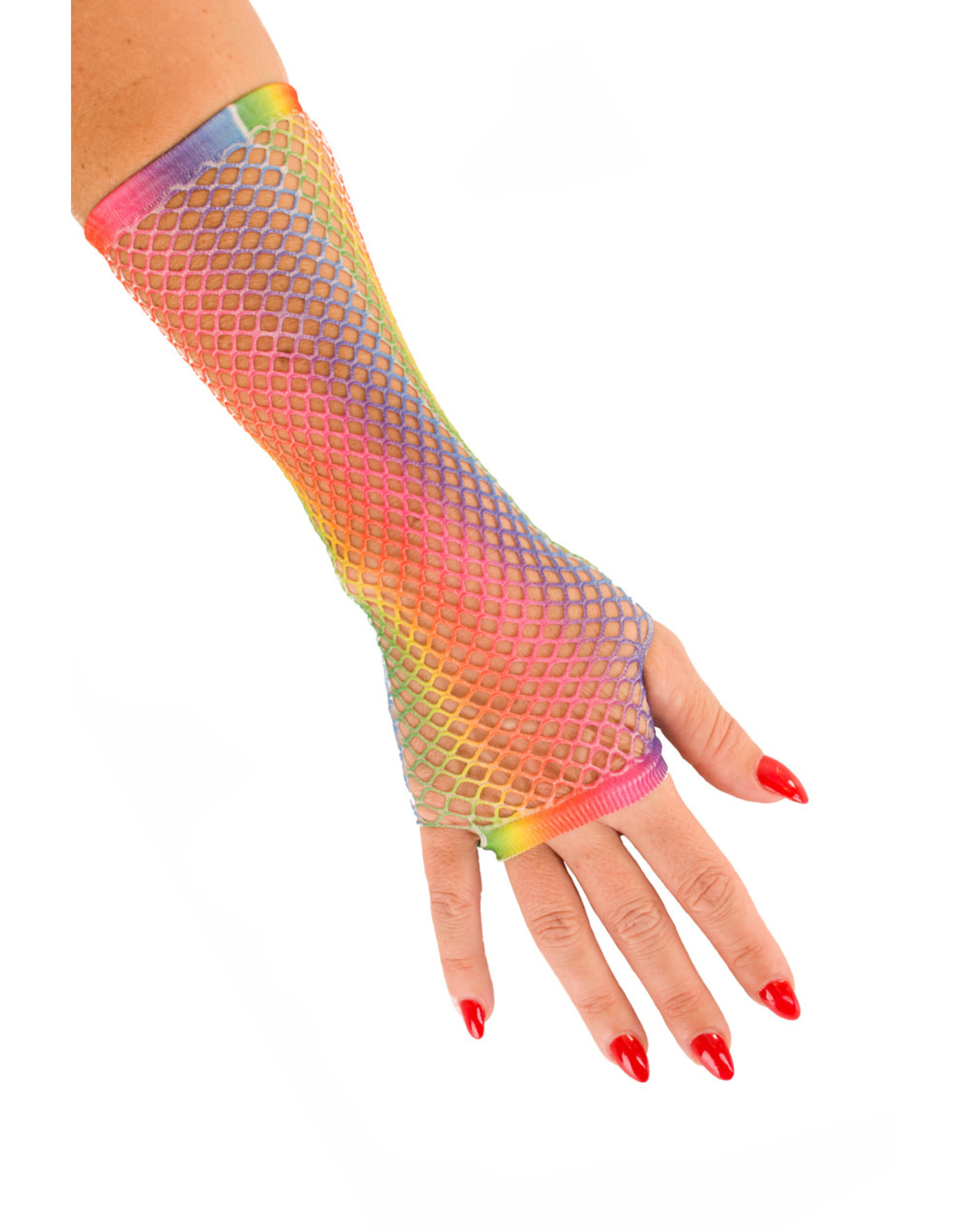Nethandschoen Lang Vingerloos Regenboog