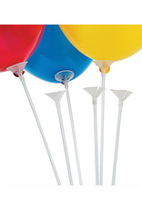 ballon Stok + Cup Wit (12 stuks)