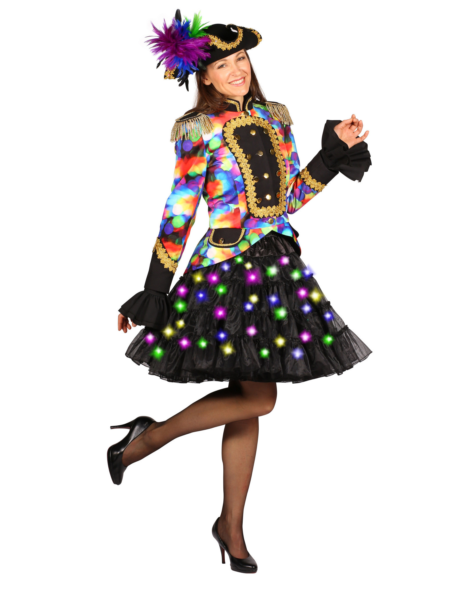 Petticoat Bellatrix, Zwart-Multicolor