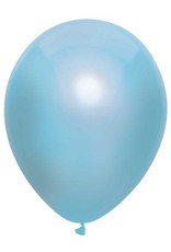 Haza Ballonnen Uni Metallic Licht Blauw (30 cm, 100 stuks)