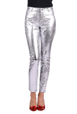 Stretchbroek Metallic, Zilver