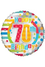 Folie Ballon Happy 70th Birthday (45 cm)