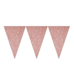 Vlaggenlijn Glitter Roségoud (6 m)