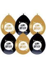 Ballonnen Festive Gold Happy Birthday (6 stuks)