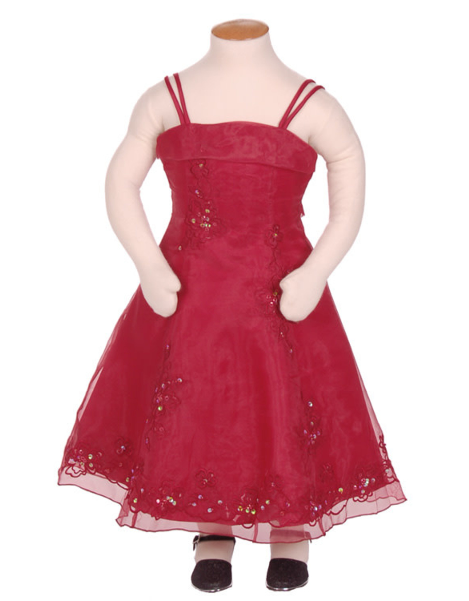 Galajurk Meisjes Rood met Organza