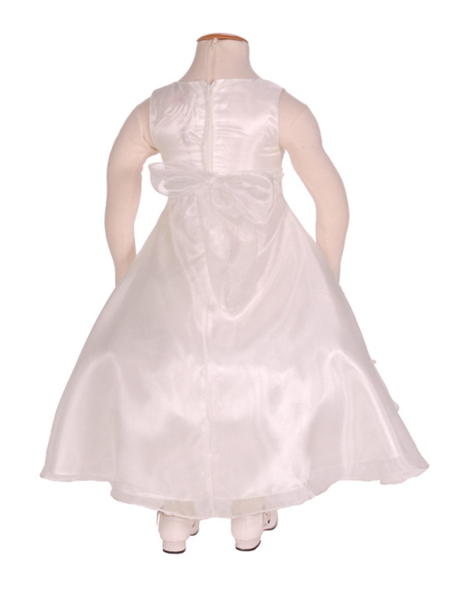 Meisjesjurk Ivoor met Organza