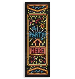 Neon Door Banner - The Party Is Here