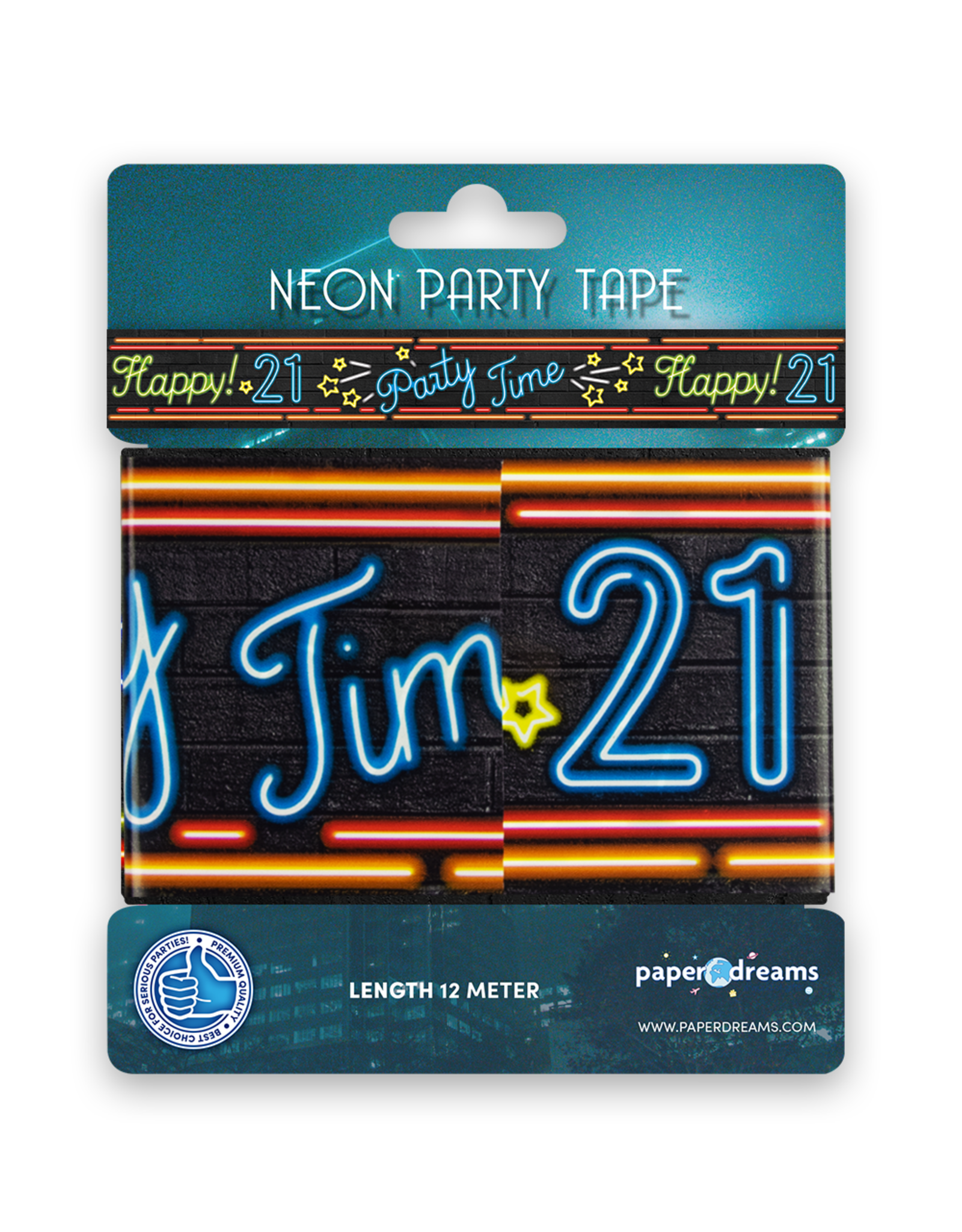 Neon Party Tape – 21 Jaar