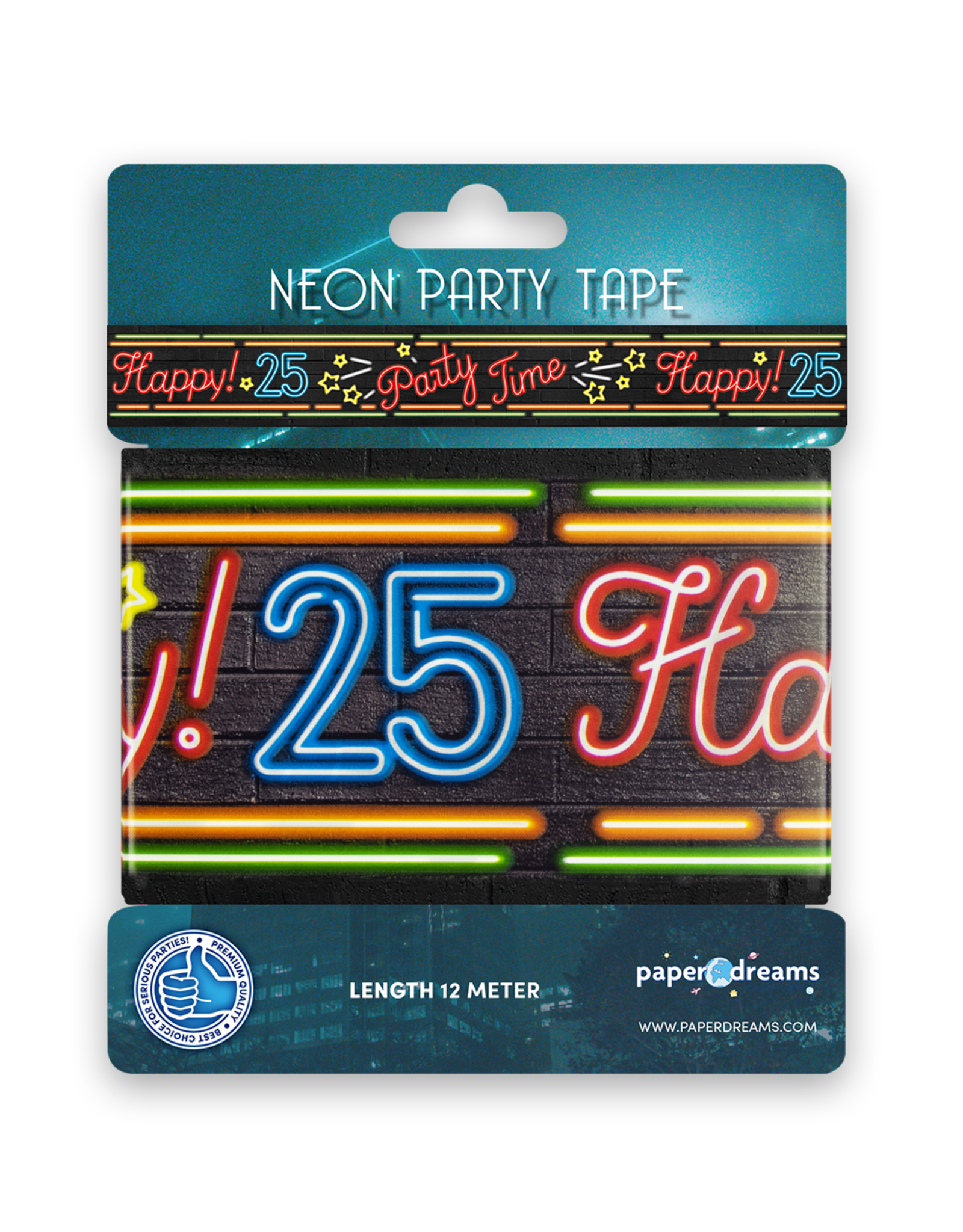 Neon Party Tape – 25 Jaar