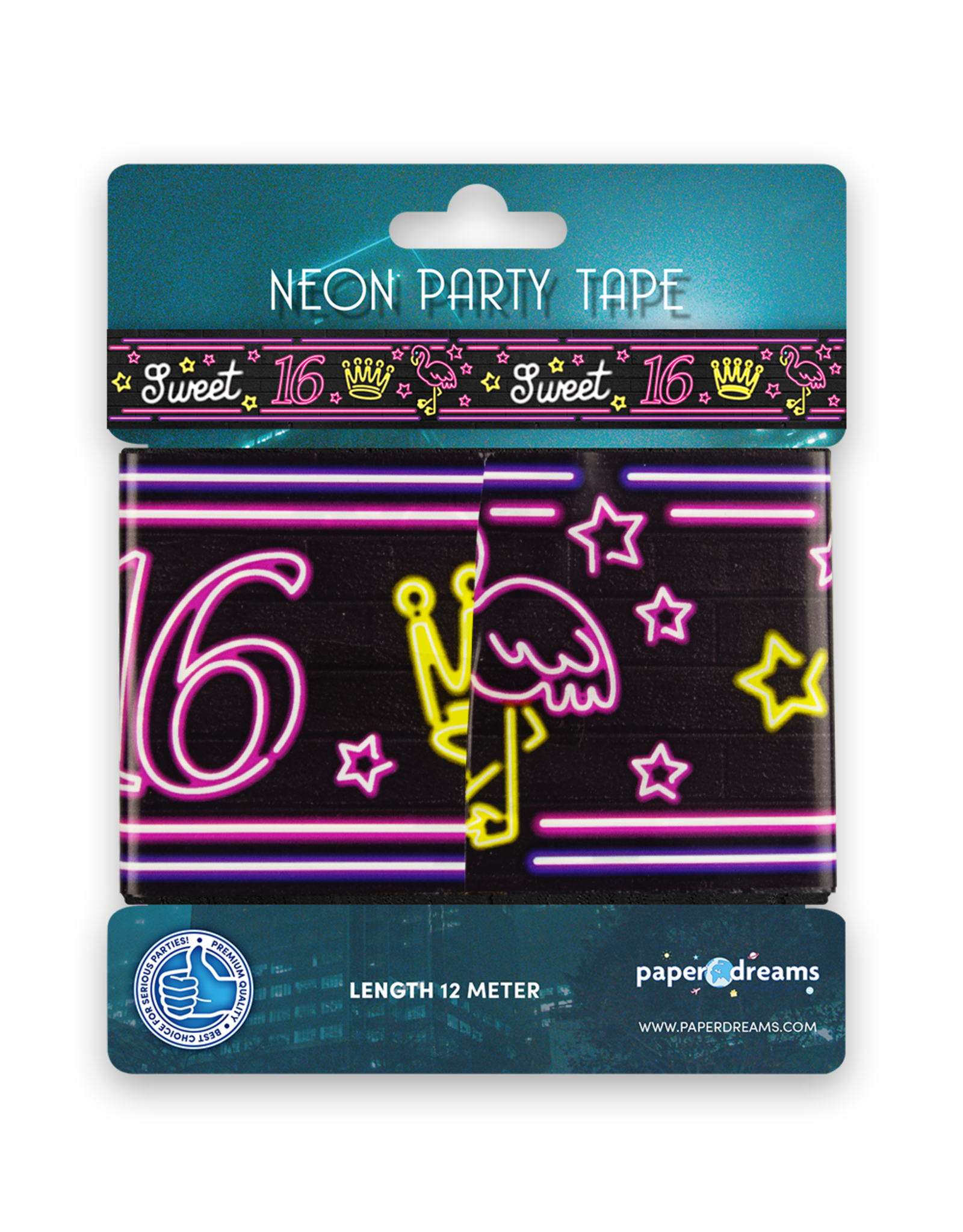 Neon Party Tape - Sweet 16