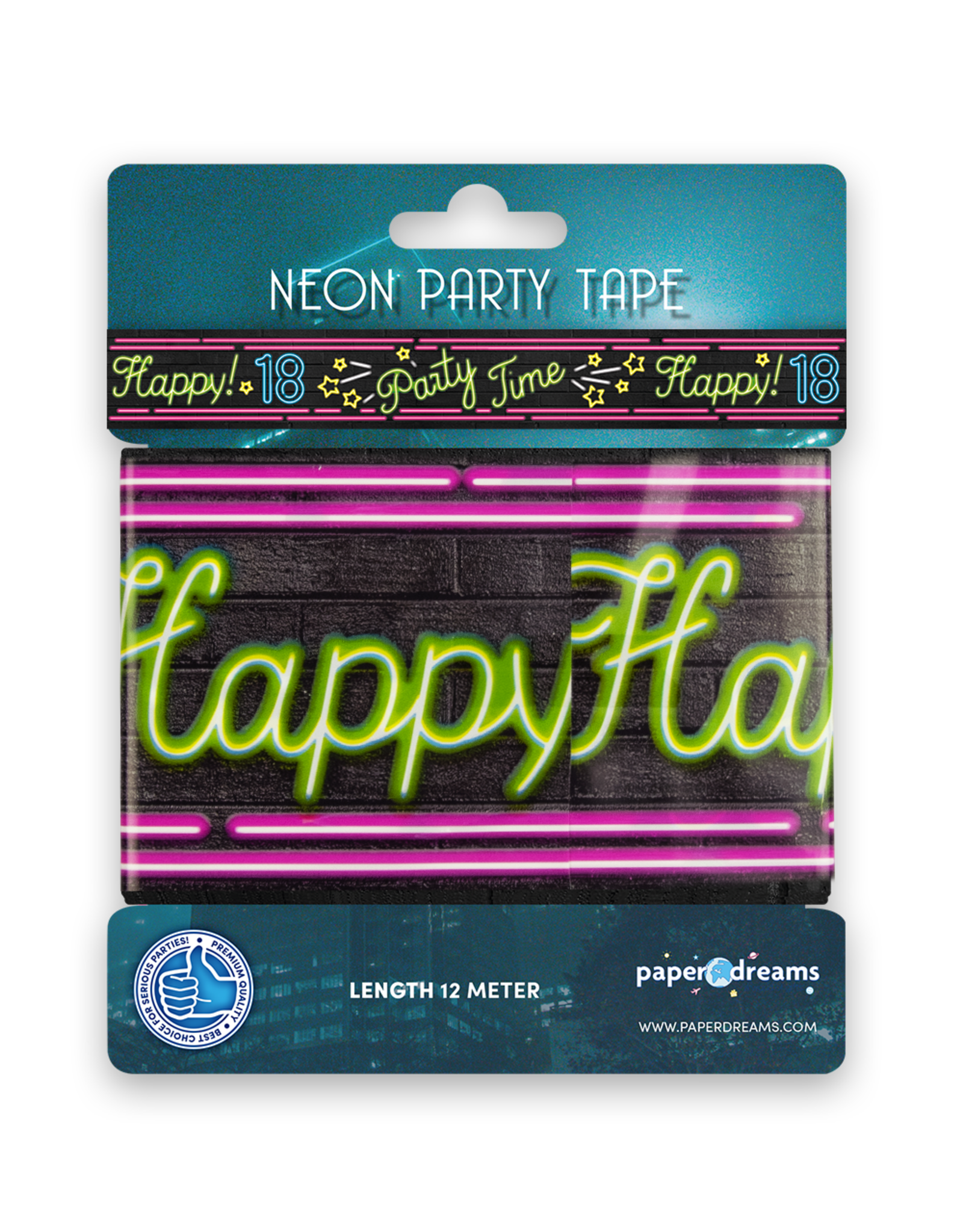 Neon Party Tape – 18 Jaar