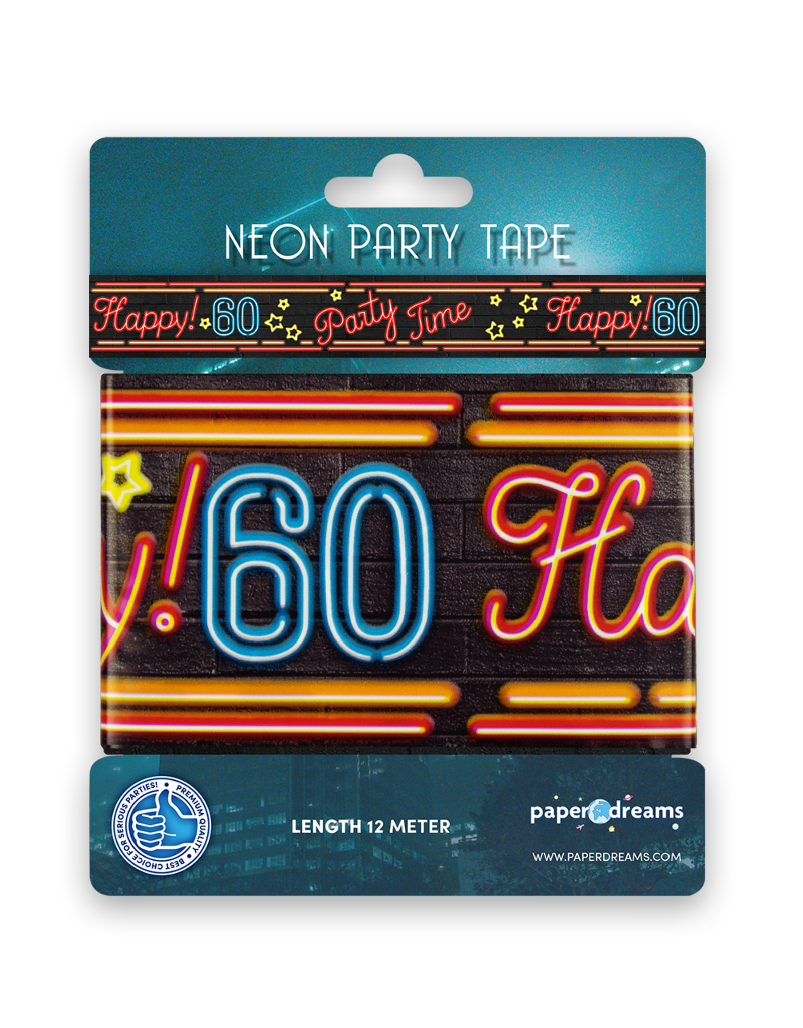 Neon Party Tape – 60 Jaar