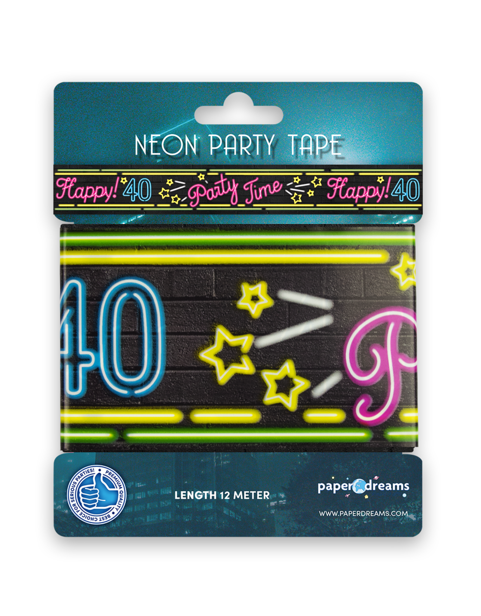 Neon Party Tape – 40 Jaar