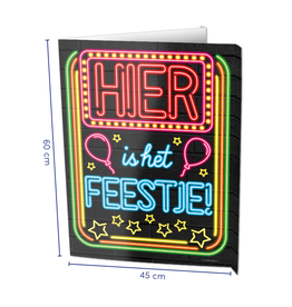 Window Signs Neon - Hier is het Feestje