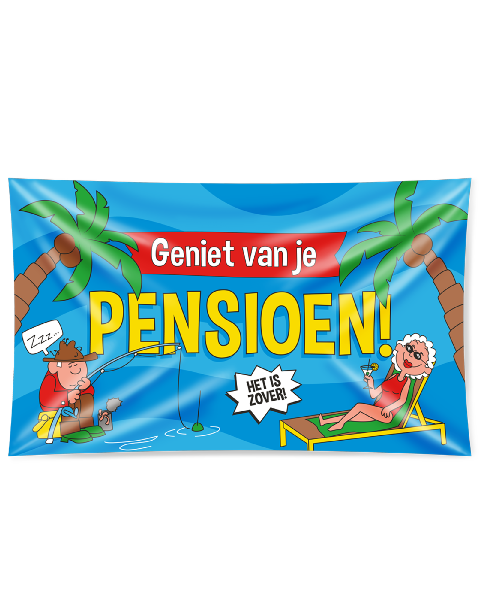 Gevelvlag  XXL - Pensioen Cartoon (150x90)