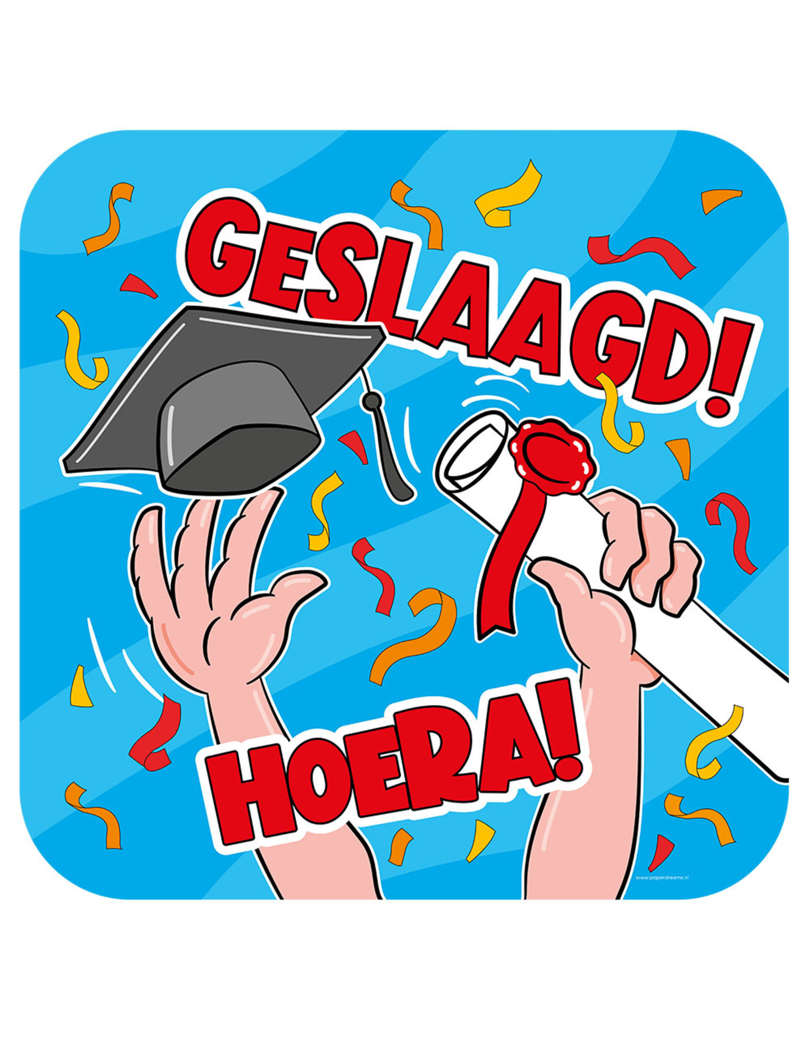 Huldeschild - Geslaagd Cartoon